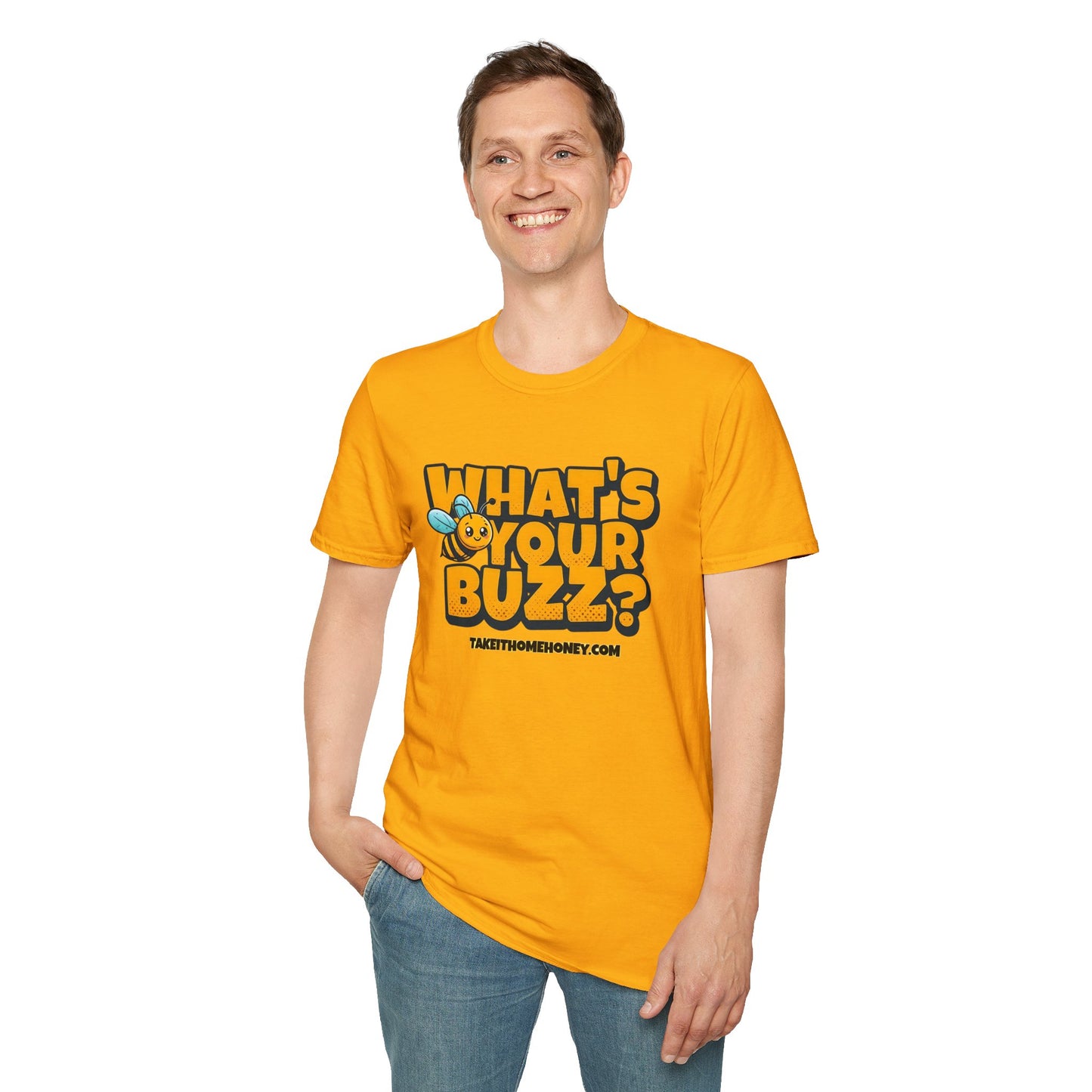 Funny Buzz T-Shirt for Bee Lovers - What's Your Buzz? Unisex Softstyle Tee
