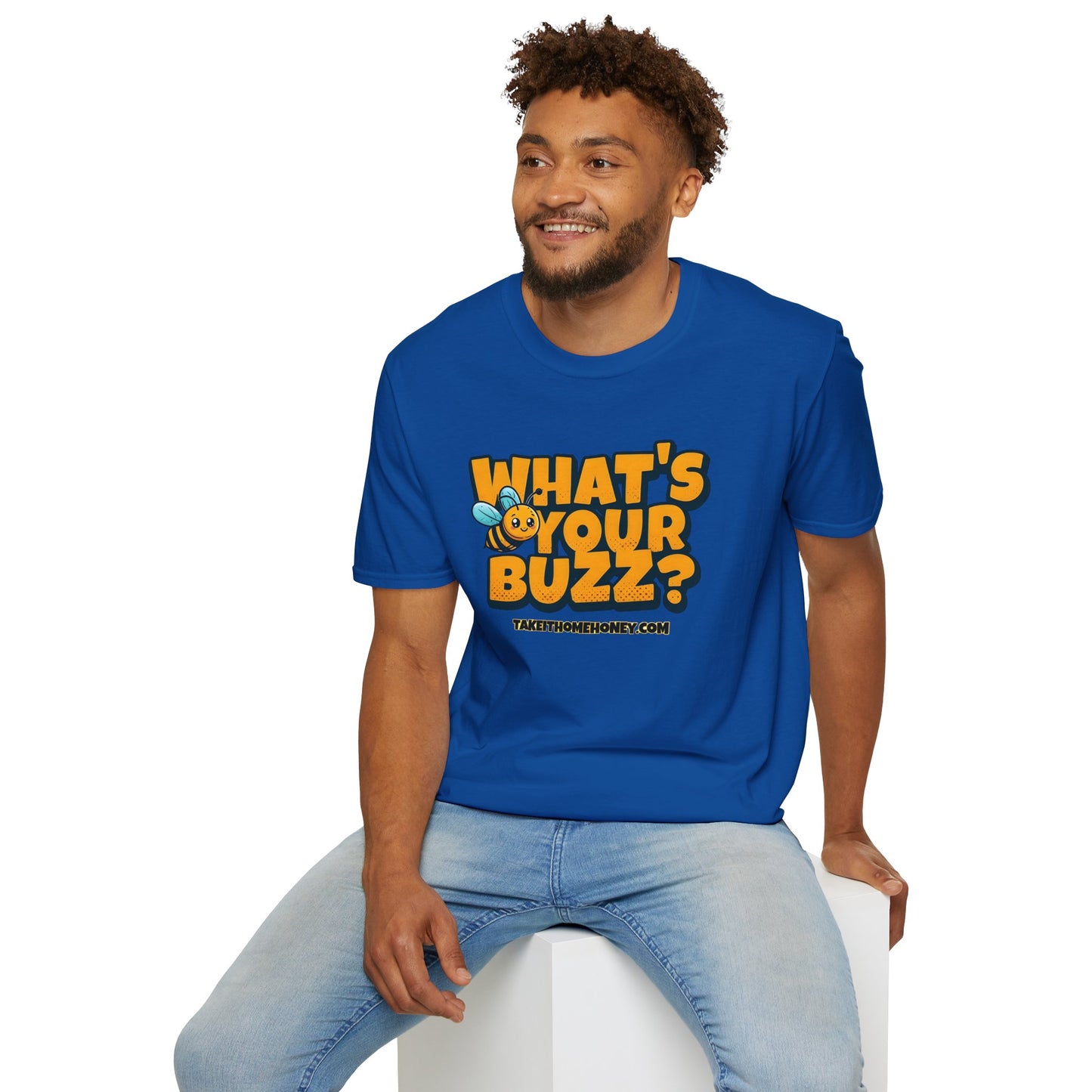 Funny Buzz T-Shirt for Bee Lovers - What's Your Buzz? Unisex Softstyle Tee
