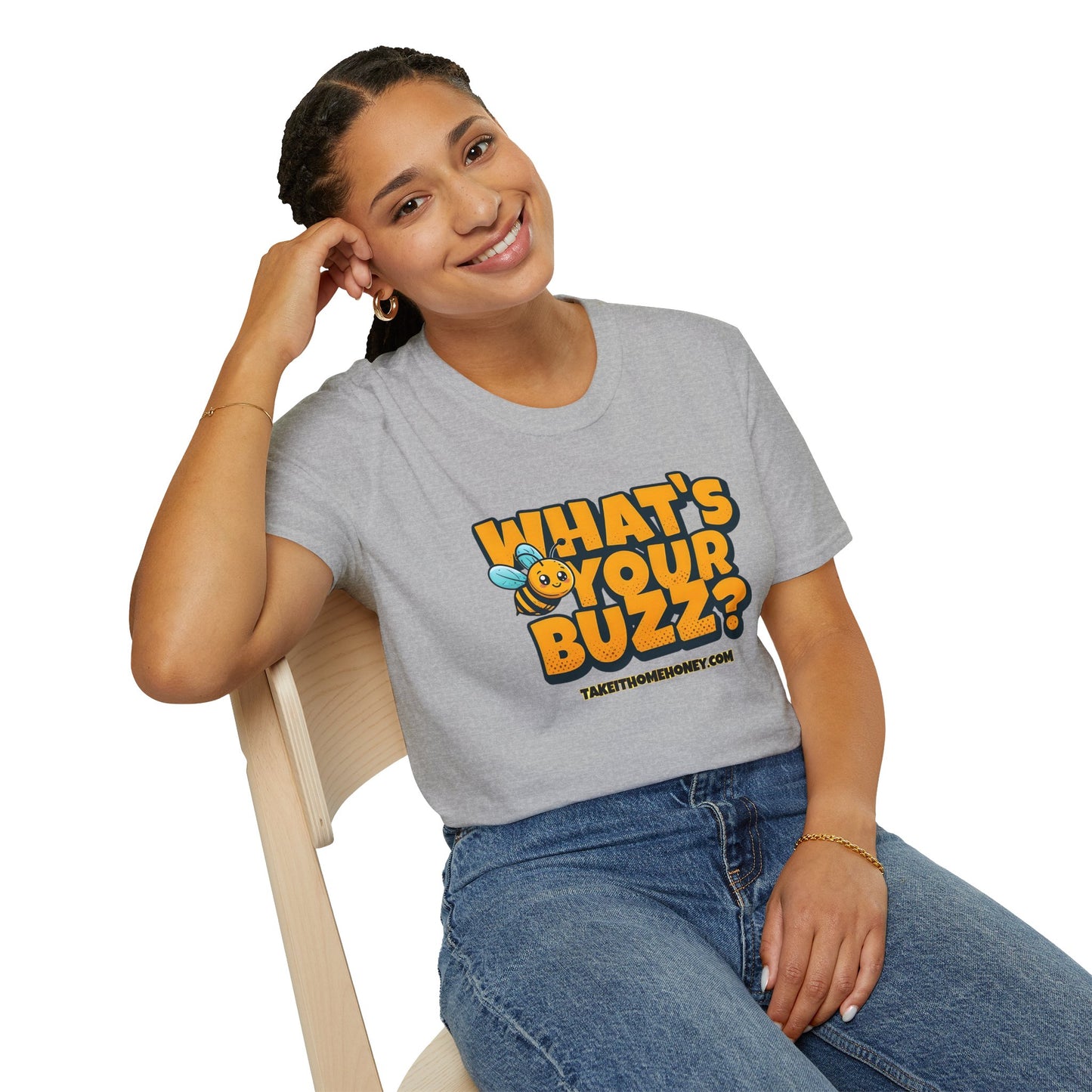 Funny Buzz T-Shirt for Bee Lovers - What's Your Buzz? Unisex Softstyle Tee