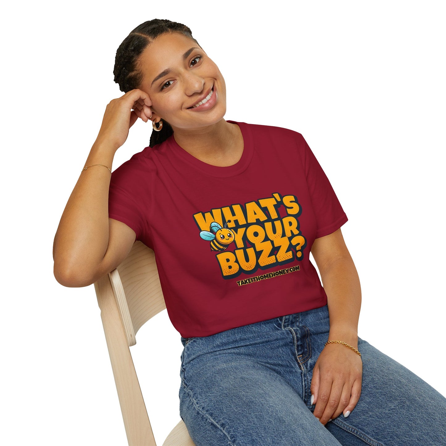 Funny Buzz T-Shirt for Bee Lovers - What's Your Buzz? Unisex Softstyle Tee