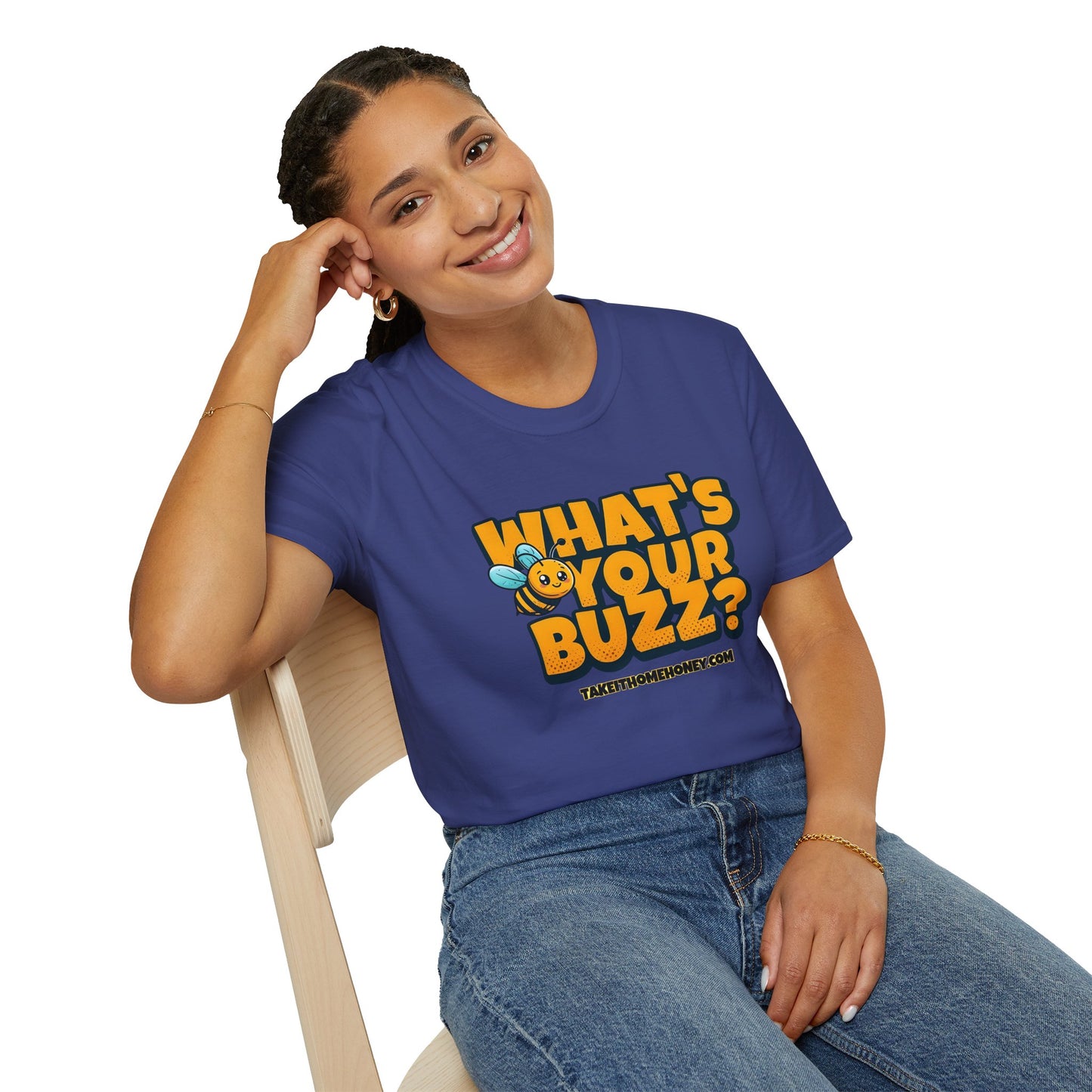 Funny Buzz T-Shirt for Bee Lovers - What's Your Buzz? Unisex Softstyle Tee