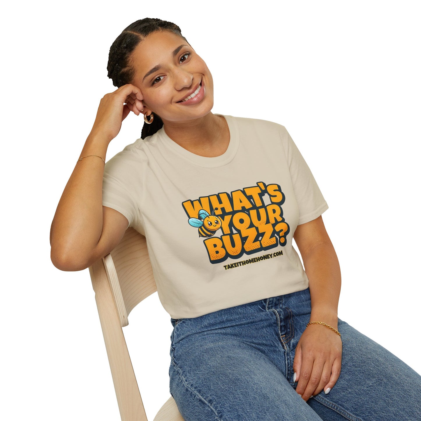 Funny Buzz T-Shirt for Bee Lovers - What's Your Buzz? Unisex Softstyle Tee