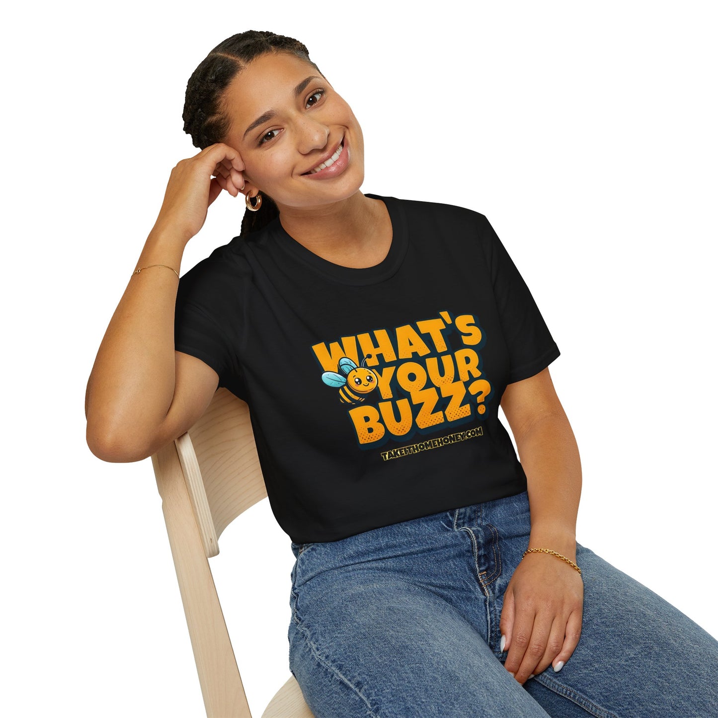 Funny Buzz T-Shirt for Bee Lovers - What's Your Buzz? Unisex Softstyle Tee