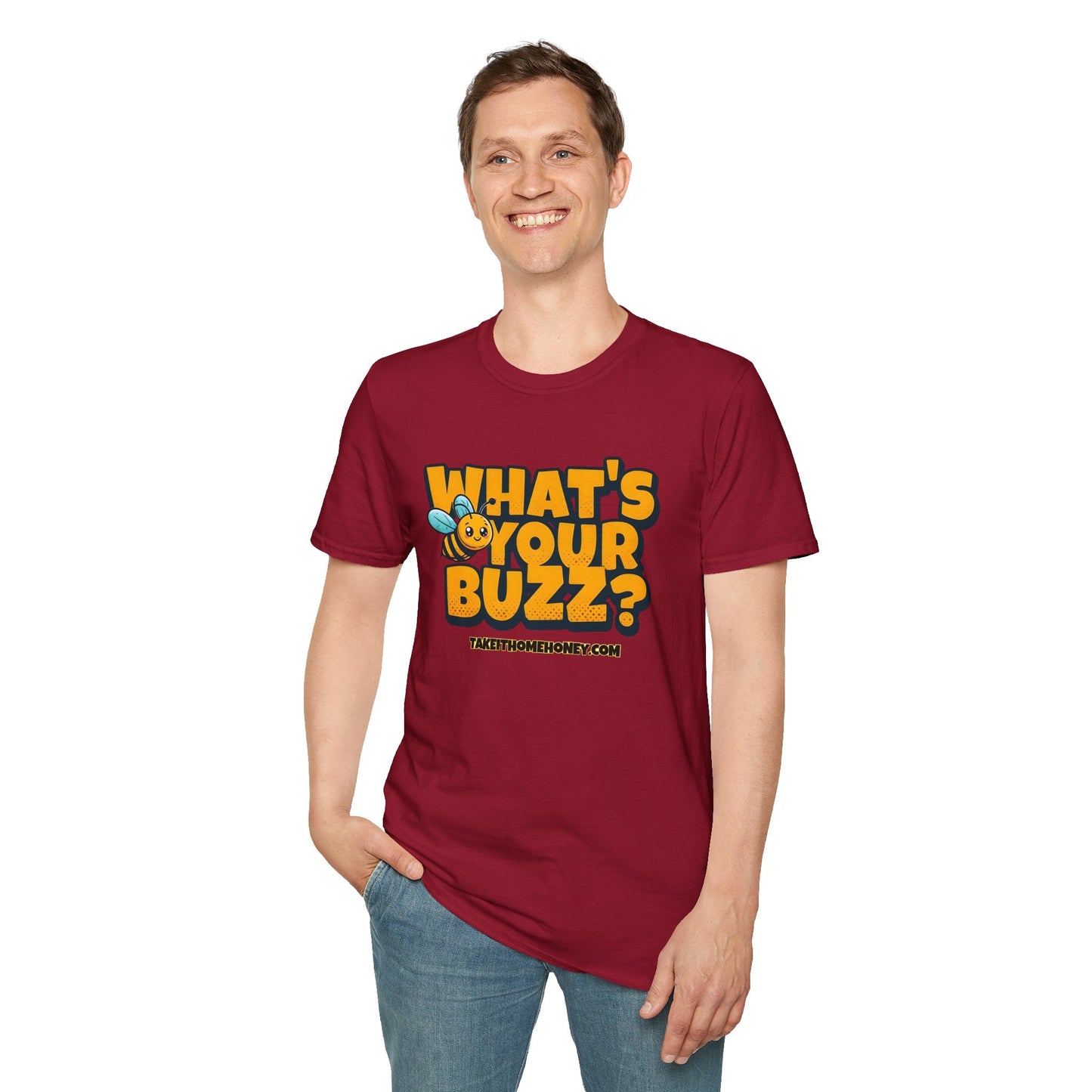 Funny Buzz T-Shirt for Bee Lovers - What's Your Buzz? Unisex Softstyle Tee