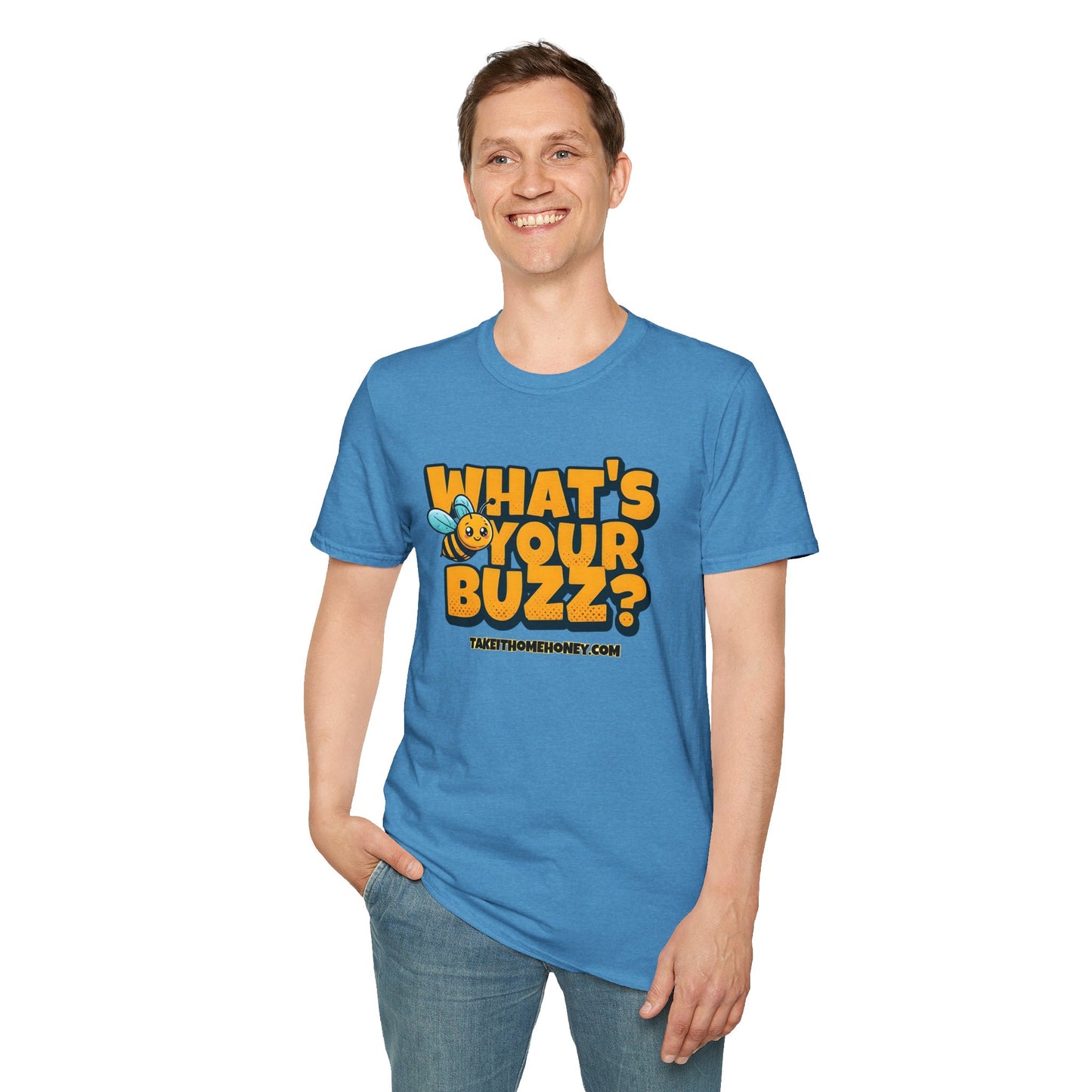 Funny Buzz T-Shirt for Bee Lovers - What's Your Buzz? Unisex Softstyle Tee