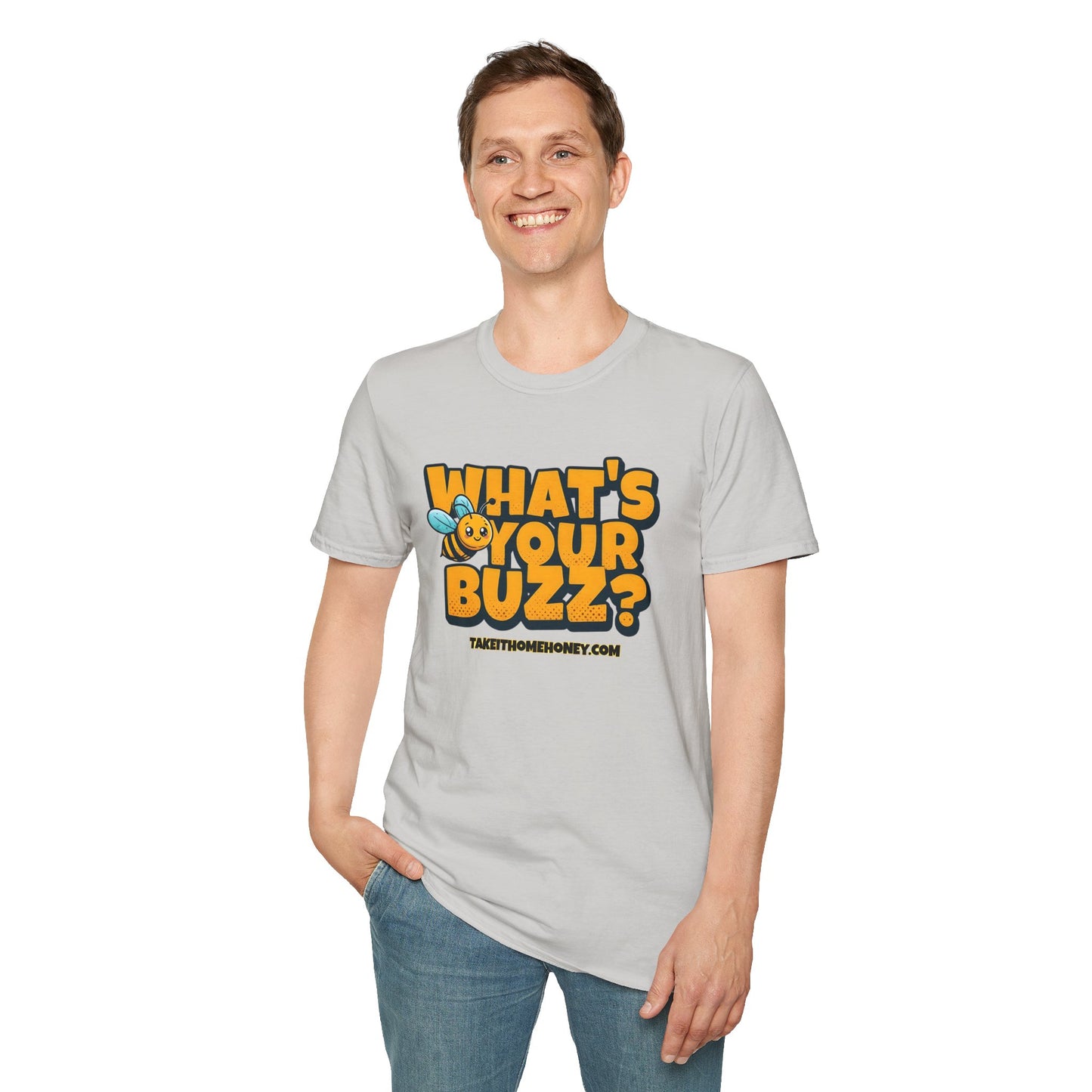 Funny Buzz T-Shirt for Bee Lovers - What's Your Buzz? Unisex Softstyle Tee