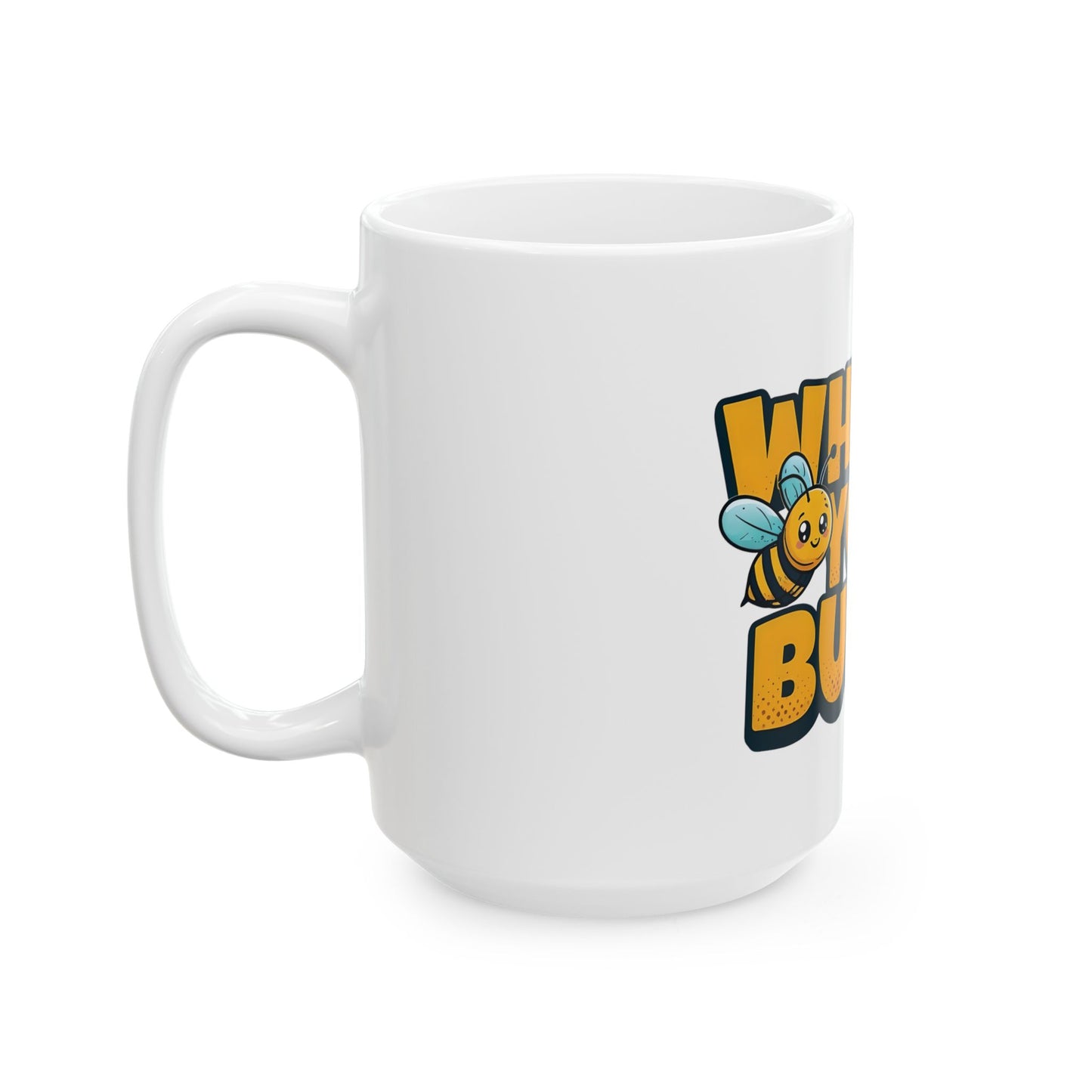 Whimsical Bee Ceramic Mug - Perfect for Coffee Lovers, Bee Enthusiasts, Gift for Friends, Cute Kitchen Decor, Fun Buzzing Vibes