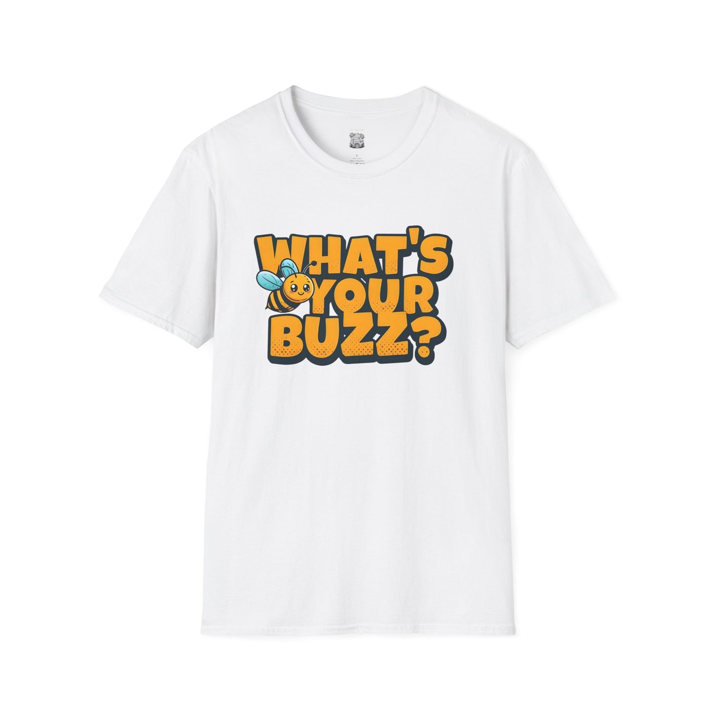 Fun Buzzing Bee T-Shirt - What's Your Buzz? Unisex Softstyle Tee
