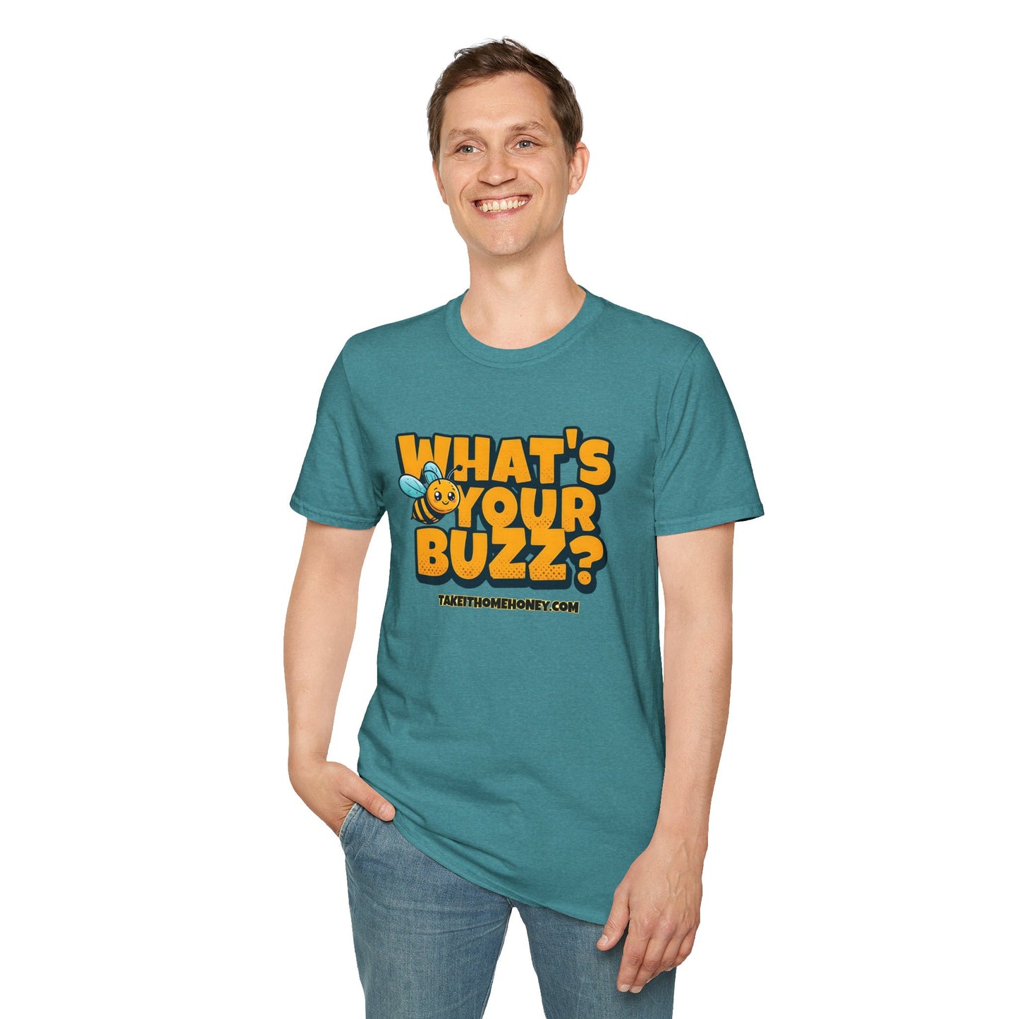 Funny Buzz T-Shirt for Bee Lovers - What's Your Buzz? Unisex Softstyle Tee