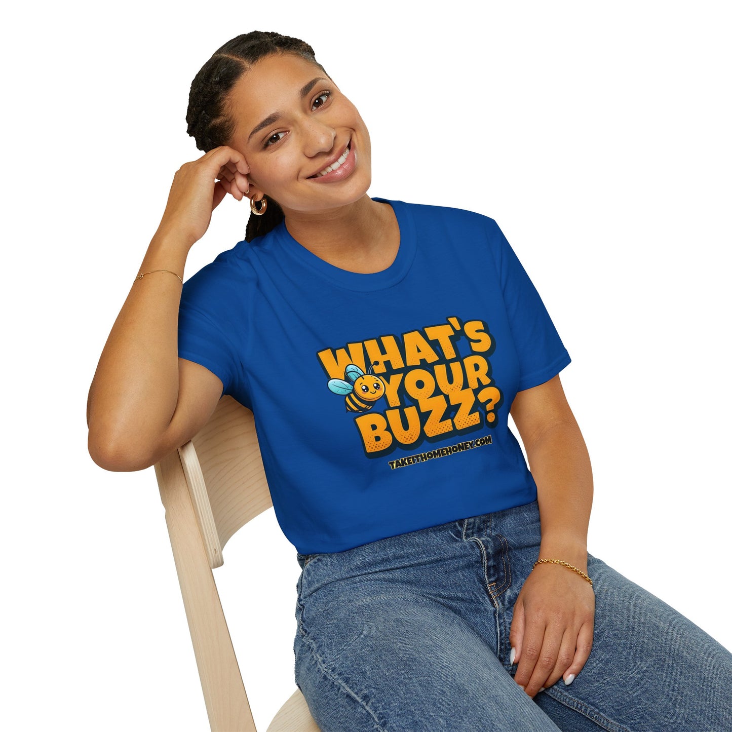 Funny Buzz T-Shirt for Bee Lovers - What's Your Buzz? Unisex Softstyle Tee