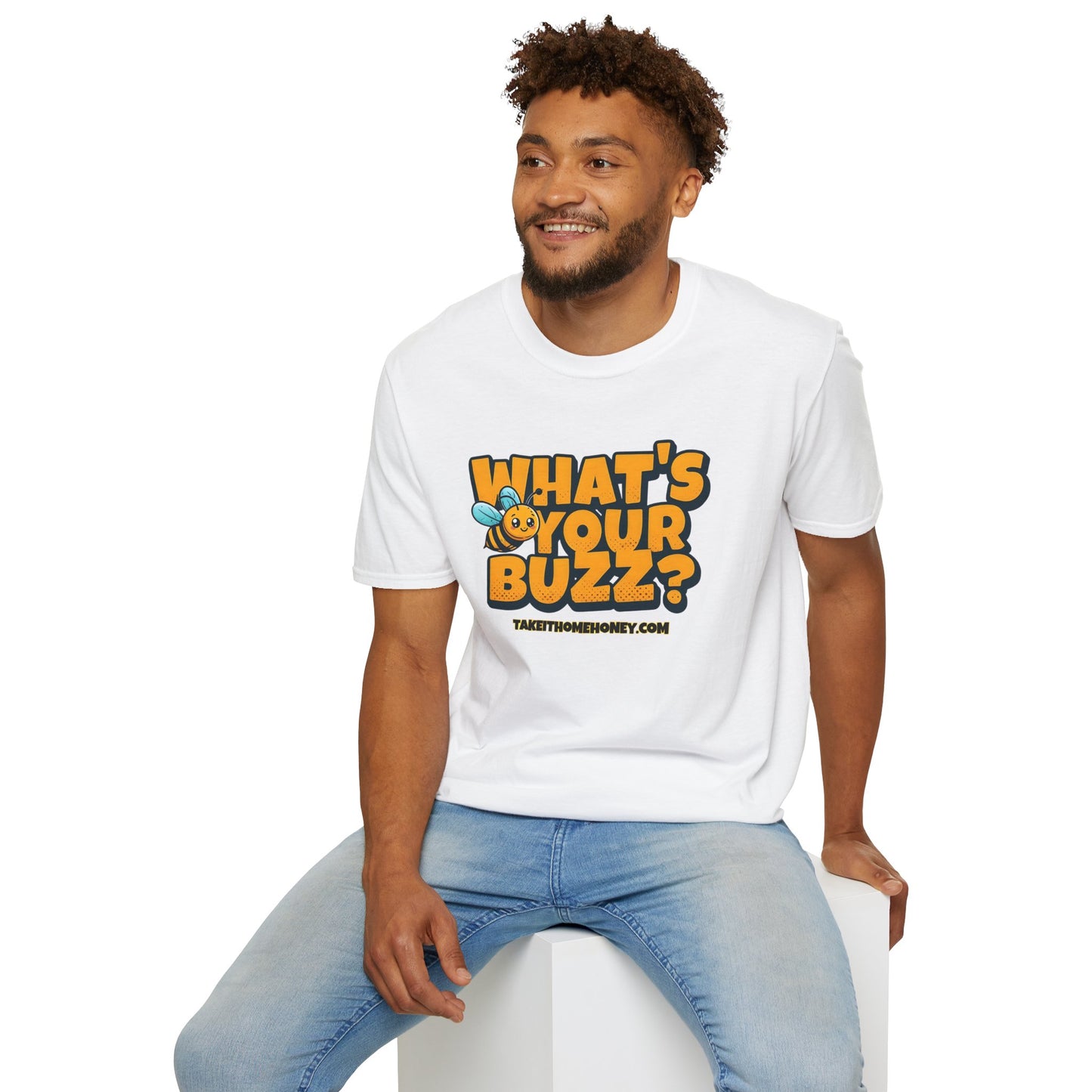 Funny Buzz T-Shirt for Bee Lovers - What's Your Buzz? Unisex Softstyle Tee