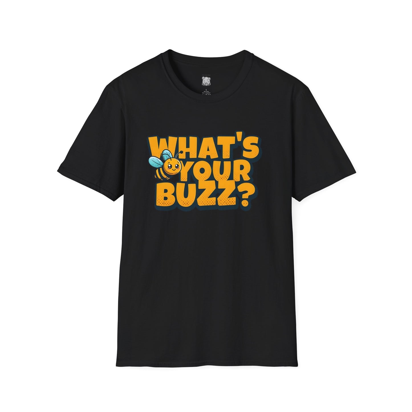 Fun Buzzing Bee T-Shirt - What's Your Buzz? Unisex Softstyle Tee