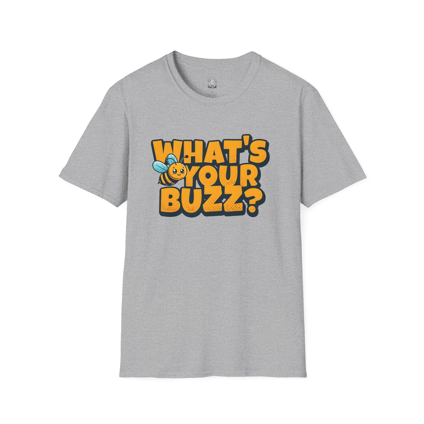 Fun Buzzing Bee T-Shirt - What's Your Buzz? Unisex Softstyle Tee