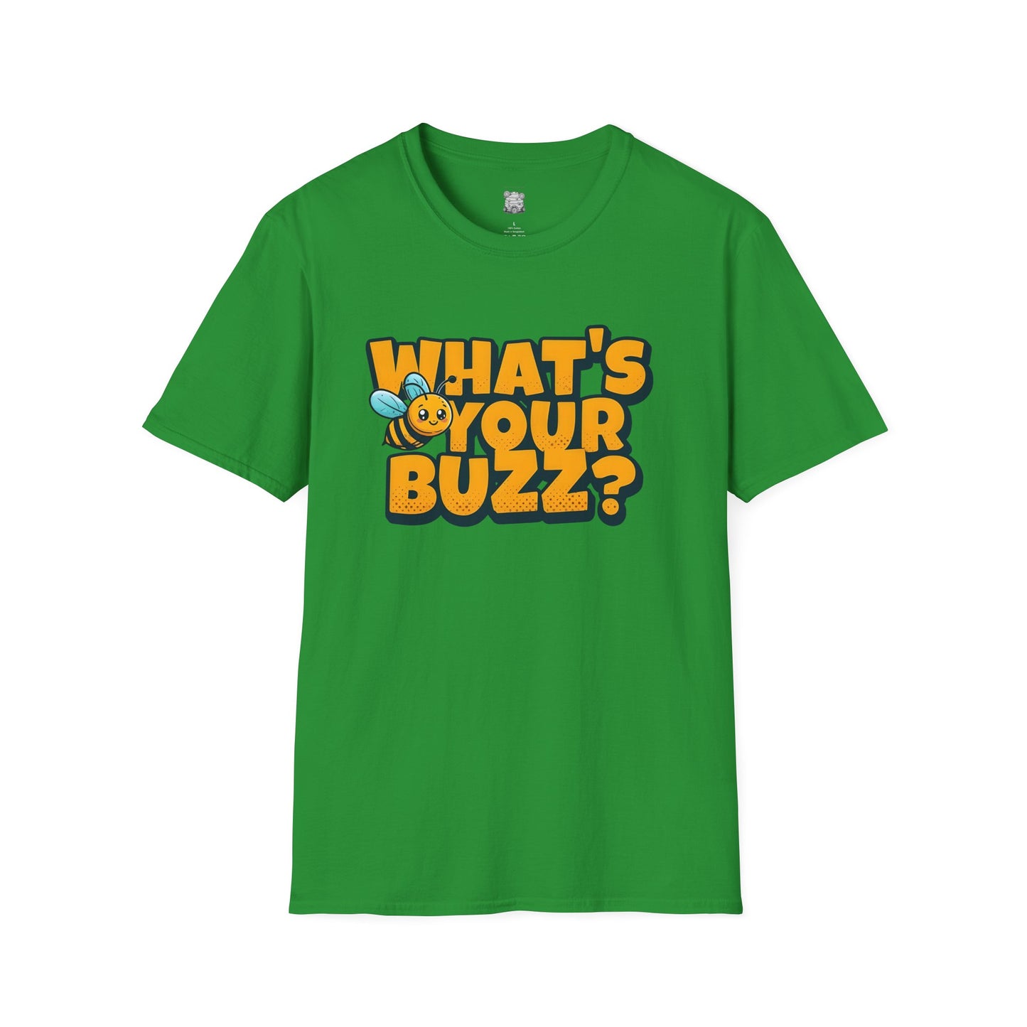 Fun Buzzing Bee T-Shirt - What's Your Buzz? Unisex Softstyle Tee