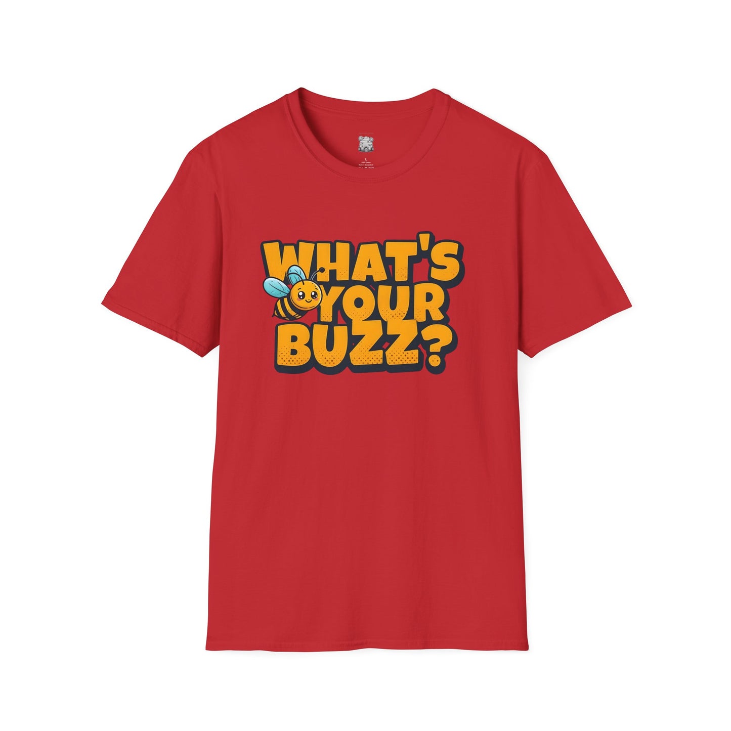 Fun Buzzing Bee T-Shirt - What's Your Buzz? Unisex Softstyle Tee