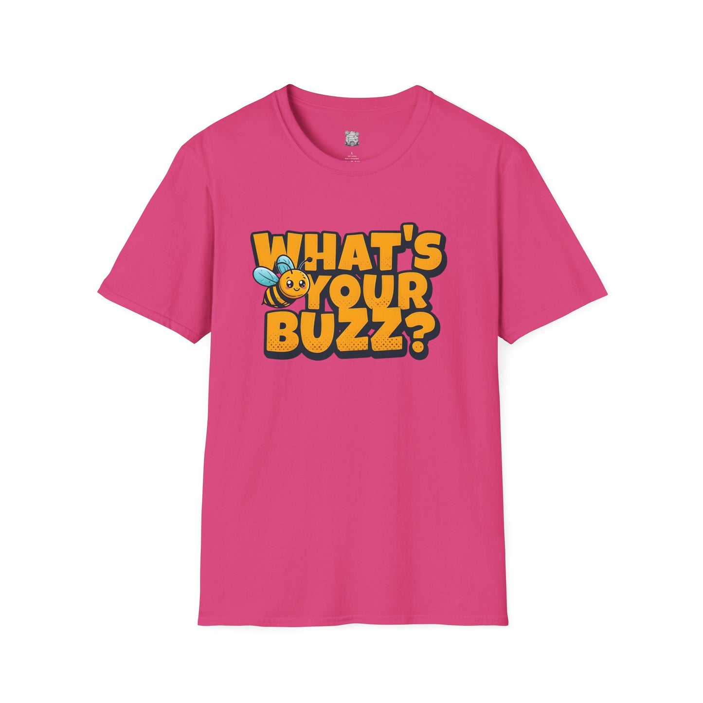 Fun Buzzing Bee T-Shirt - What's Your Buzz? Unisex Softstyle Tee