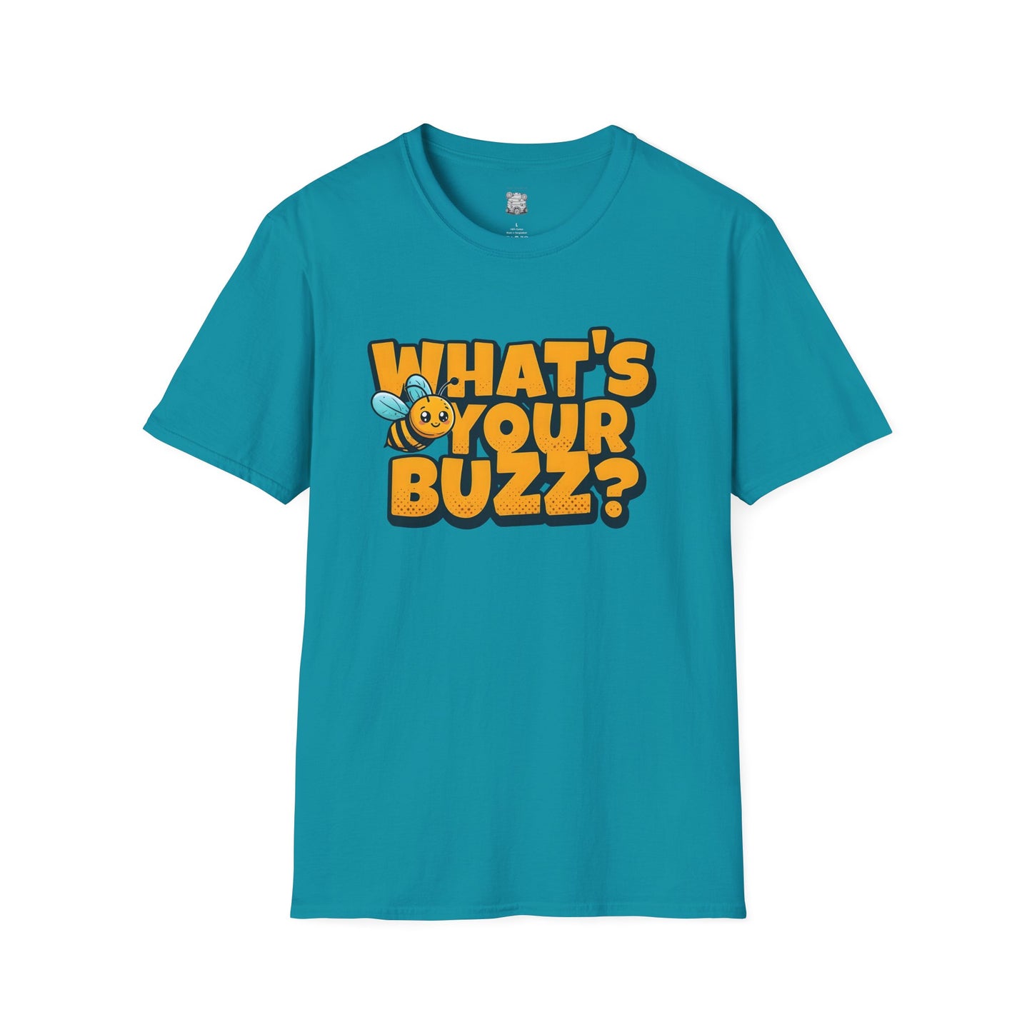 Fun Buzzing Bee T-Shirt - What's Your Buzz? Unisex Softstyle Tee