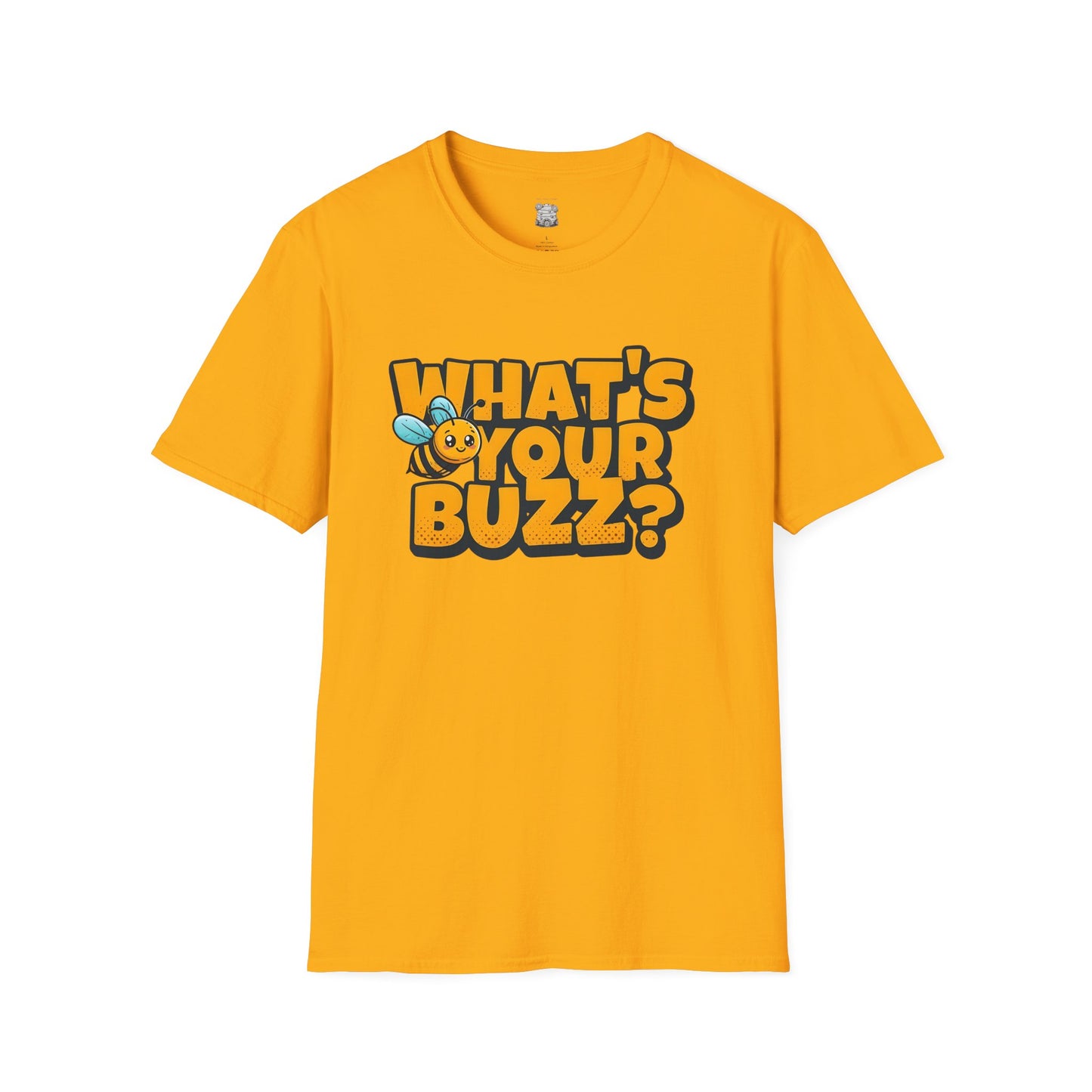 Fun Buzzing Bee T-Shirt - What's Your Buzz? Unisex Softstyle Tee