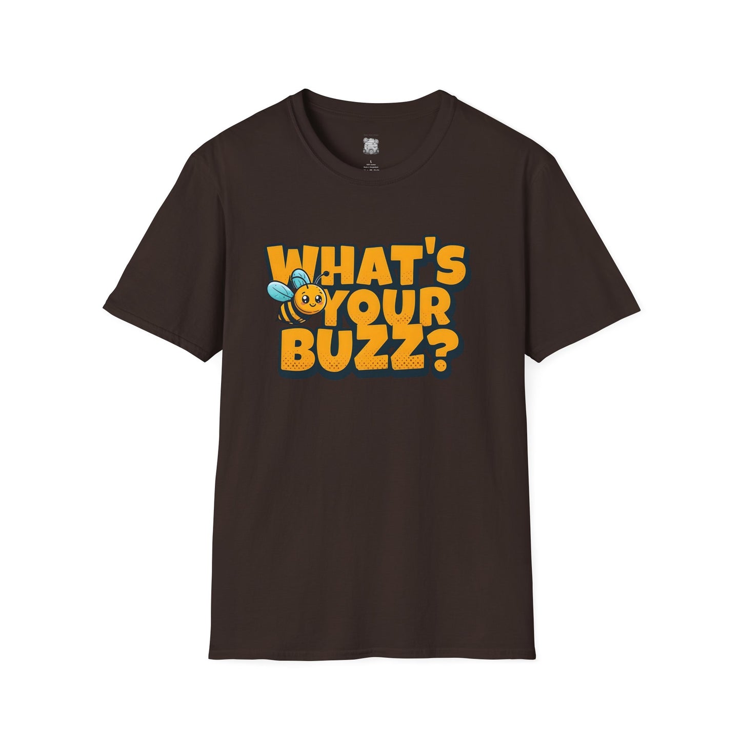 Fun Buzzing Bee T-Shirt - What's Your Buzz? Unisex Softstyle Tee