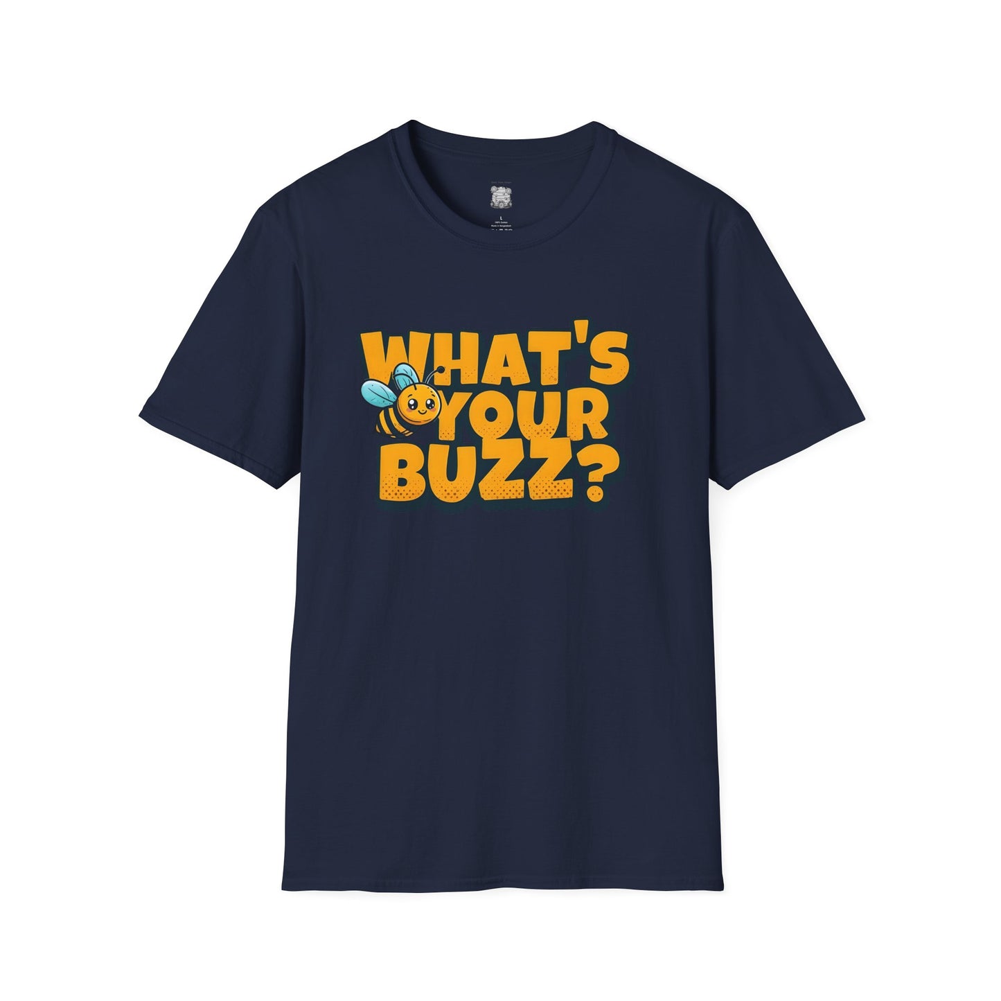 Fun Buzzing Bee T-Shirt - What's Your Buzz? Unisex Softstyle Tee